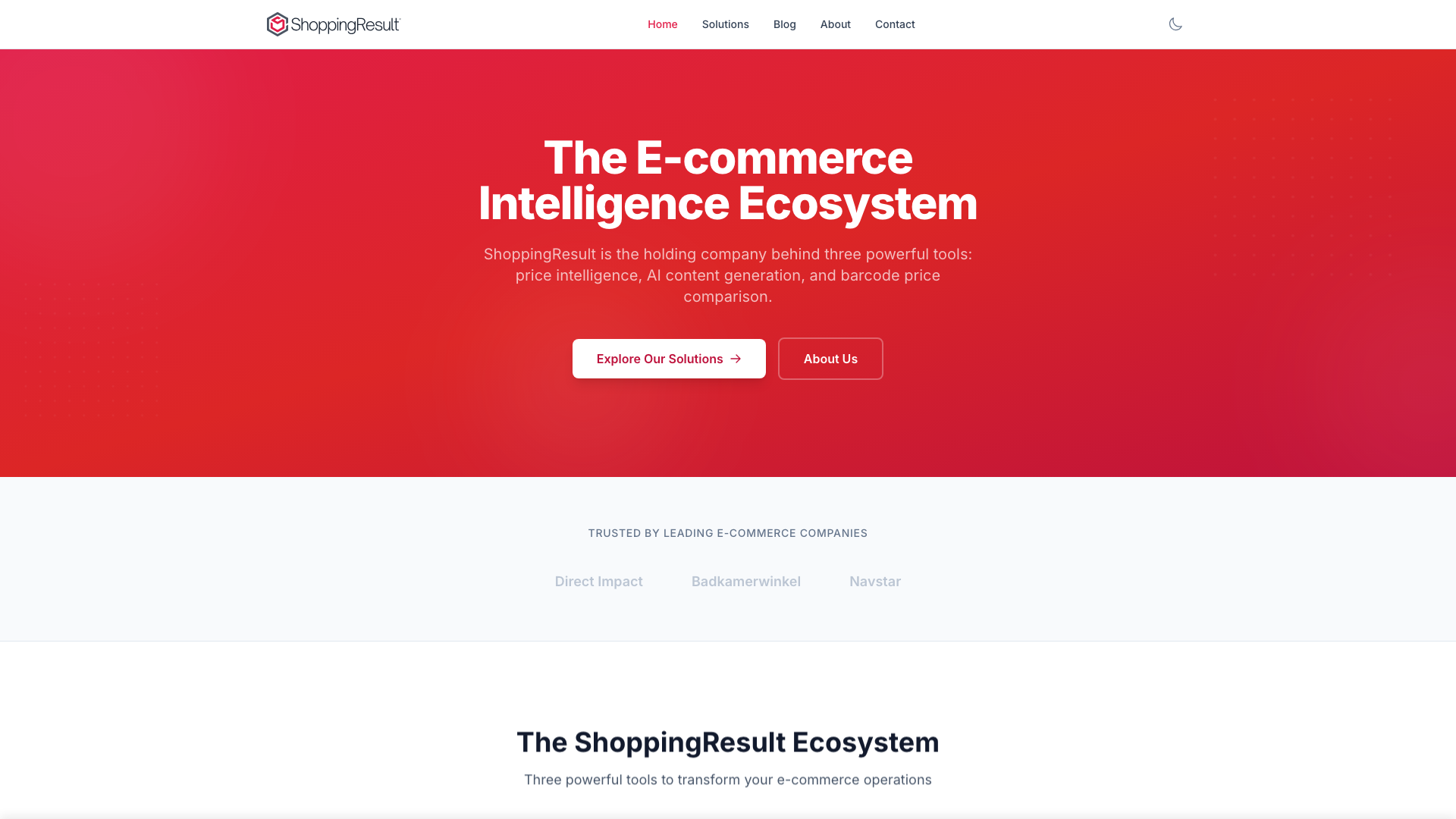The new ShoppingResult website